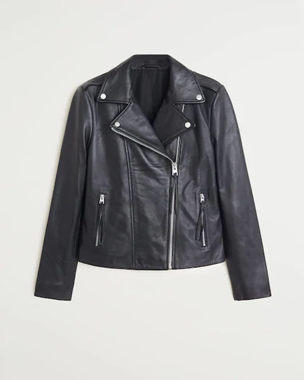 Leather biker jacket - Image 4
